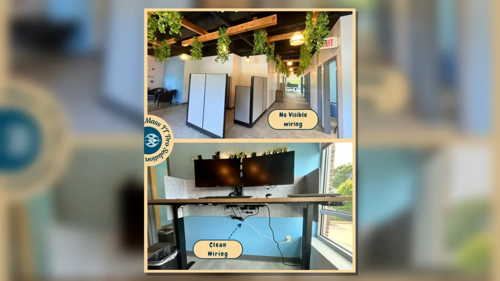 Clean under desk cable management by Mass IT Pro Solution