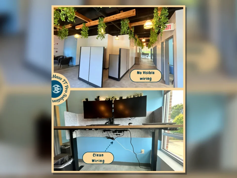 Clean under desk cable management by Mass IT Pro Solution