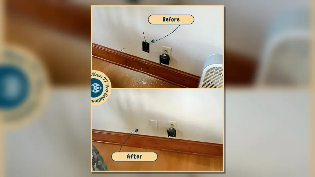 Wall plate repair and cable cleanup by Mass IT Pro Solution