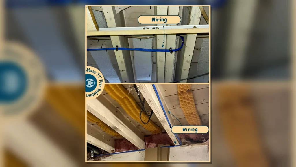 Basement CAT6A cable routing by Mass IT Pro Solution