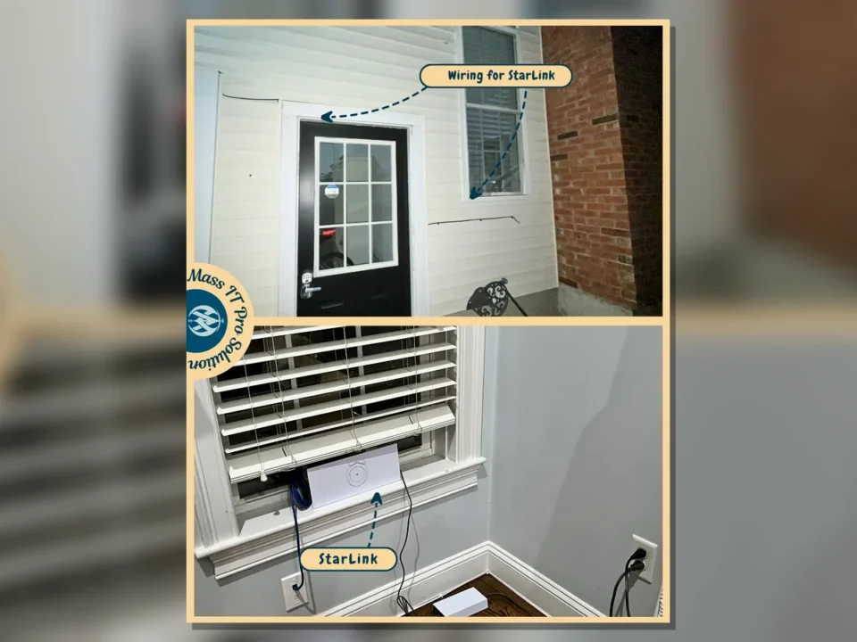 Starlink wiring and interior router placement by Mass IT Pro Solution
