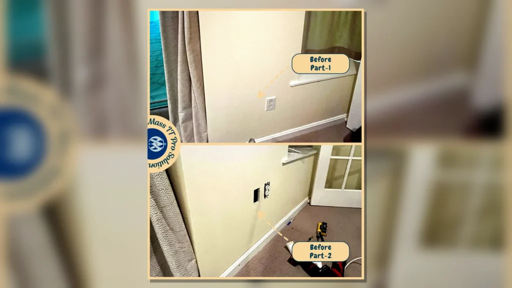 Interior wall location before network drop by Mass IT Pro Solution