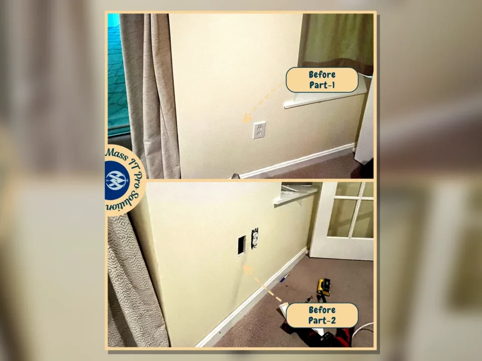 Interior wall location before network drop by Mass IT Pro Solution