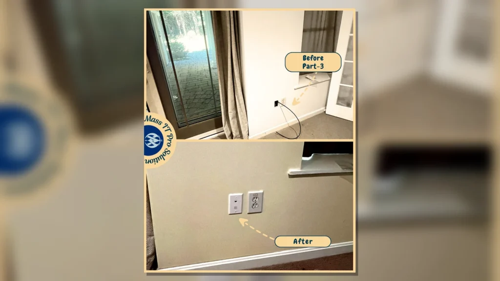 Finished RJ45 wall plate installation by Mass IT Pro Solution