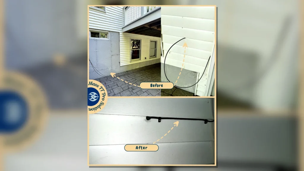 Exterior CAT6 cable route by Mass IT Pro Solution