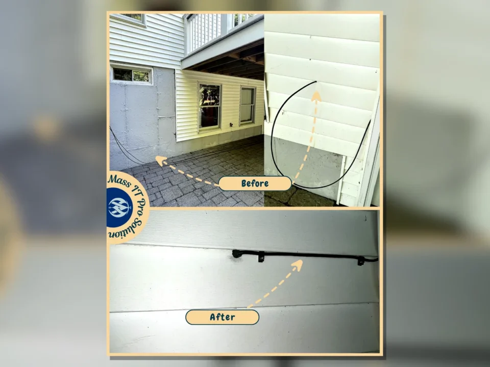 Exterior CAT6 cable route by Mass IT Pro Solution