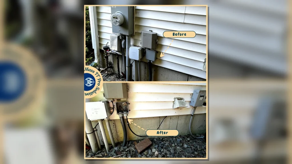 Exterior cable entry and service area by Mass IT Pro Solution