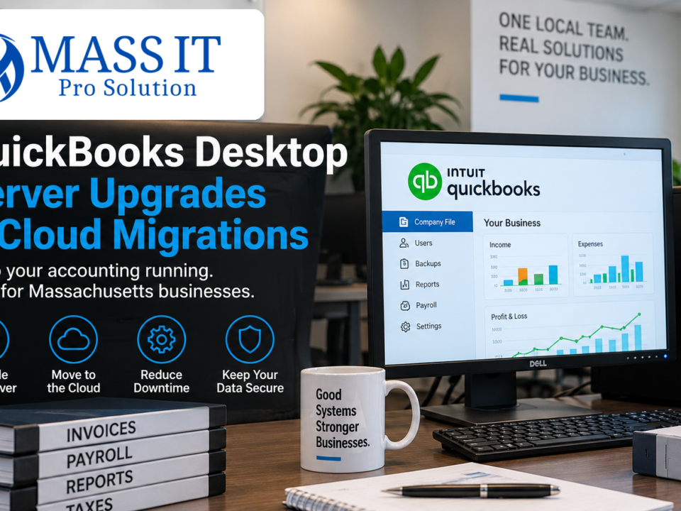 QuickBooks Desktop server upgrade and cloud migration for a Massachusetts business