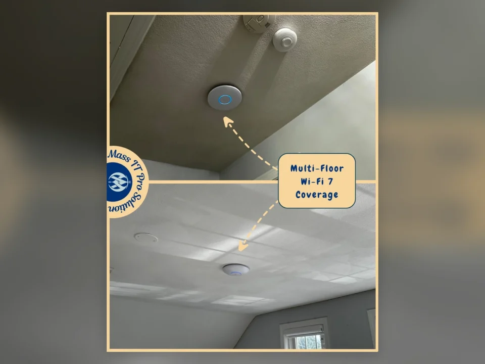 New UniFi networking hardware and completed residential network core installation in Massachusetts.